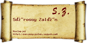 Sárossy Zalán névjegykártya