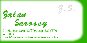 zalan sarossy business card